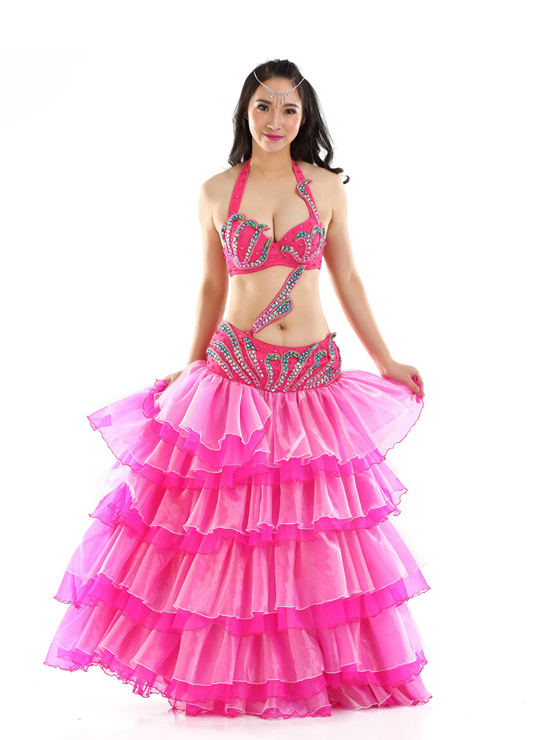 Dancewear Polyester Belly Dance Performance Costumes For Ladies